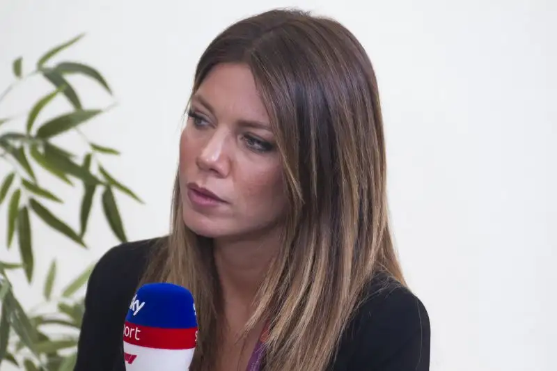 Molti giornalisti all'opera a Monza, tra questi Federica Masolin,