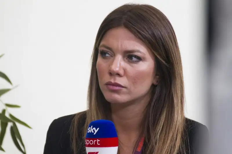 Molti giornalisti all'opera a Monza, tra questi Federica Masolin,