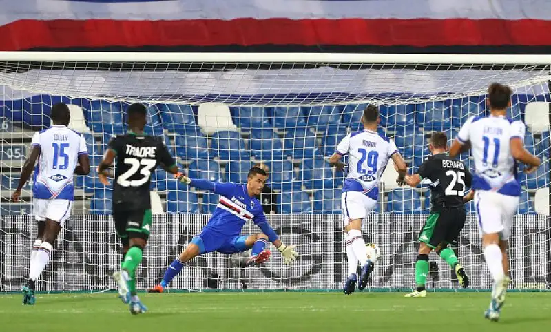 Tre gol di Berardi e uno di Traorè per la formazione di De Zerbi, del solito Quagliarella la rete degli ospiti.