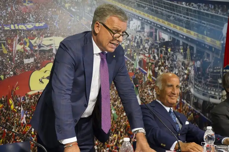 Nelle foto di Cristian Lovati le immagini della conferenza stampa di presentazione del Gp d'Italia durante la quale è stato sancito il passaggio di gestione dell'Autodromo da Sias ad Aci.