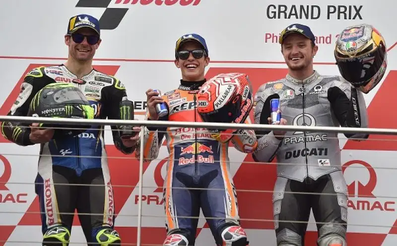 Alle spalle dello spagnolo Crutchlow e l'australiano Jack Miller. Quarto Bagnaia, sesto Iannone e ottavo Valentino Rossi alle spalle di Dovizioso.