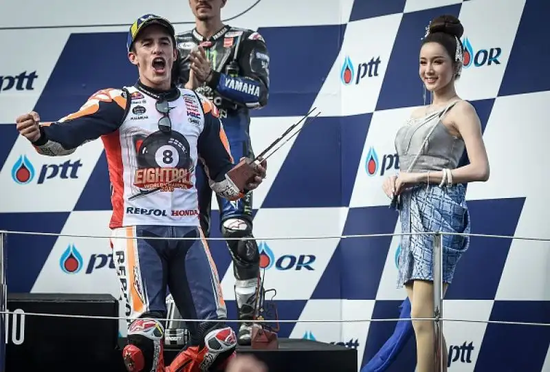 Alle spalle di Marquez sul podio Quartararo e
Viñales, ottavo Valentino Rossi.