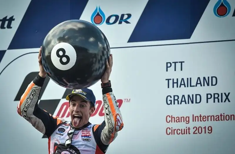 Alle spalle di Marquez sul podio Quartararo e
Viñales, ottavo Valentino Rossi.