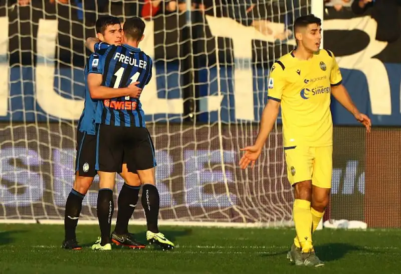 L'Atalanta rimonta il Verona, due volte in vantaggio con Di Carmine, con le reti di Malinosvskyi, Muriel e Djimsiti.