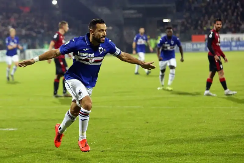 Per i rossoblu doppietta di Joao Pedro e gol di Nainggolan e Cerri, per gli ospiti due volte in gol Quagliarella e rete di Gaston Ramirez.