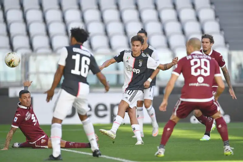 Bianconeri subito avanti con Dybala, poi raddoppio di Cuadrado e a fine tempo un rigore di Belotti batte Buffon.
A chiudere il conto pensa Ronaldo su punizione. Sul tabellino anche Djidji che infila nella propria porta un traversone di Douglas Costa