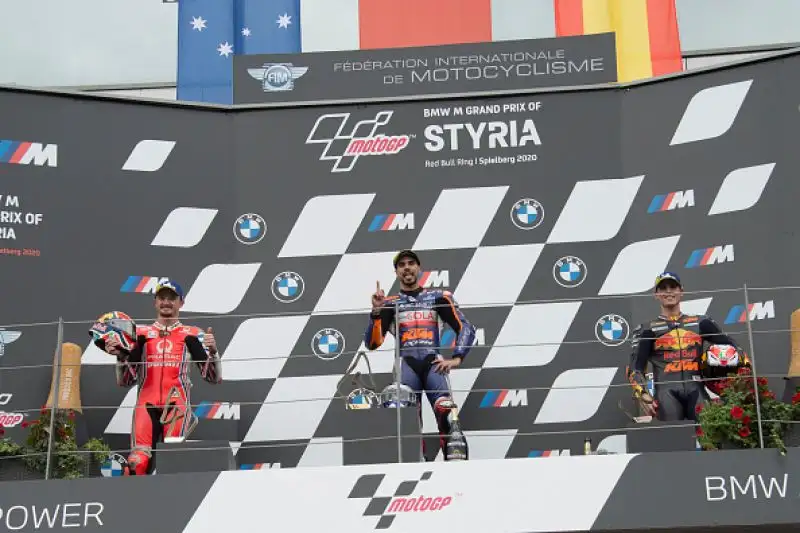 Dopo Oliveira, Miller e Pol Espragaro alle spalle del podio Mir, Dovizioso e Rins, nono Valentino Rossi.