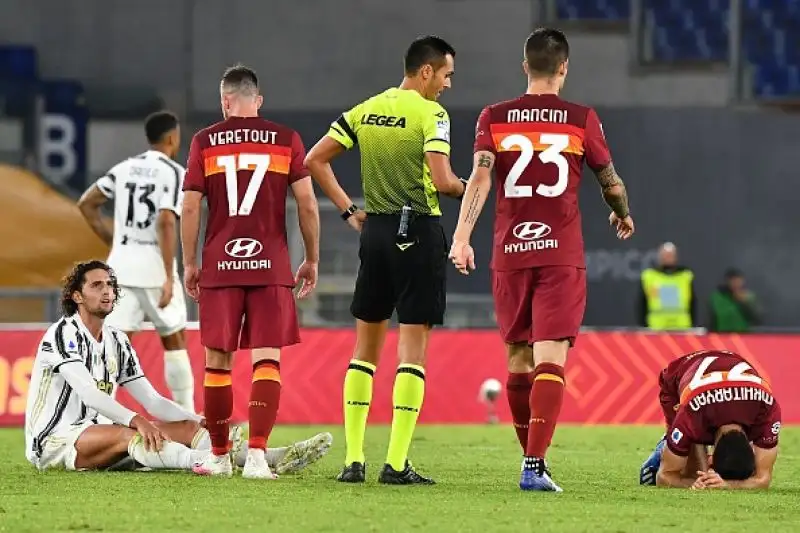 La roma è andata in vantaggio due volte con Veretuout ma è stata raggiunta due volte da Cristiano Ronaldo.