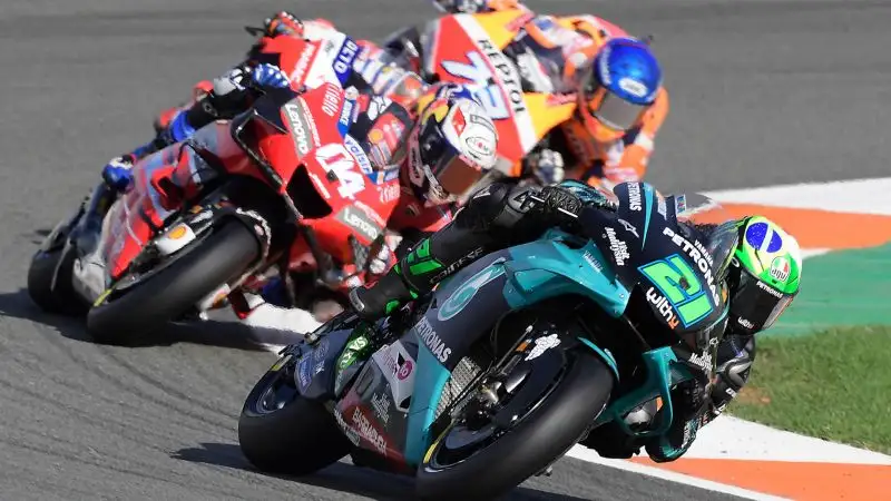Debacle totale della Yamaha: Morbidelli undicesimo, Vinales tredicesimo, Quartararo quattordicesimo.