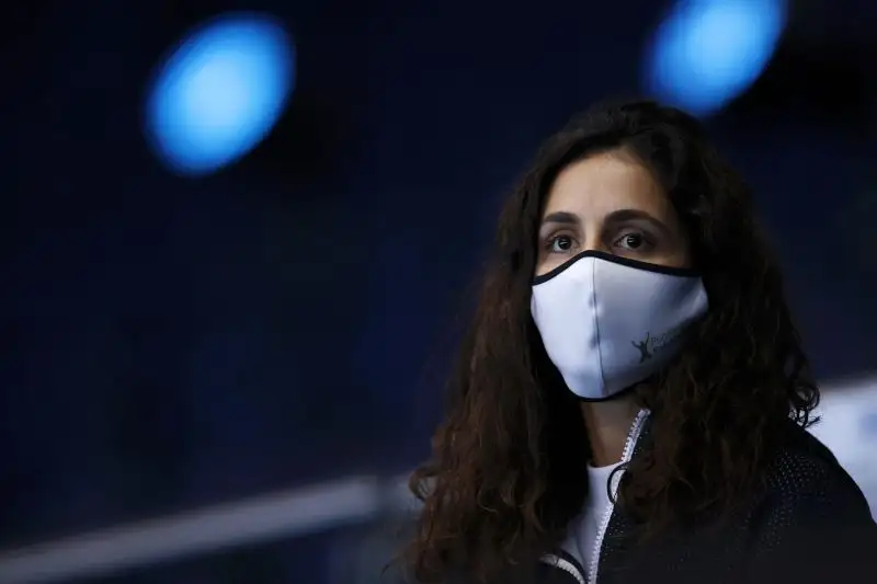 La compagna del campione maiorchino tra lo sparutissimo pubblico di Roma