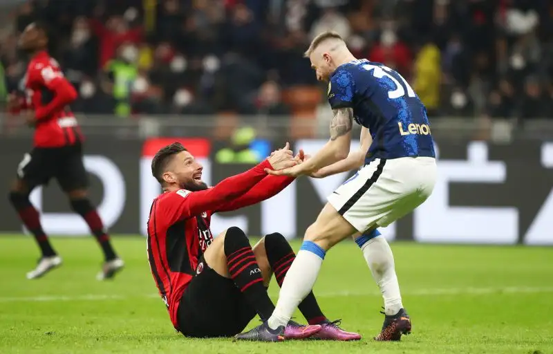 Giroud 5: questa volta non riesce a trasformarsi nell’uomo Derby. Gli arrivano pochissimi palloni. Mai pericoloso