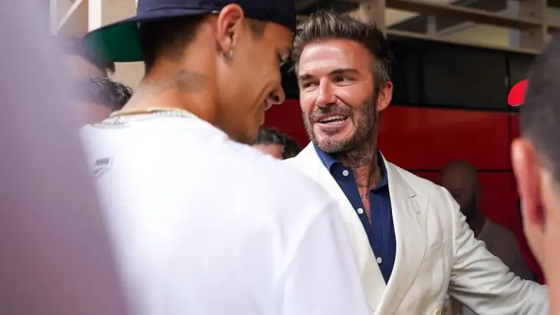 L'ex fuoriclasse David Beckham non si è voluto perdere lo spettacolo