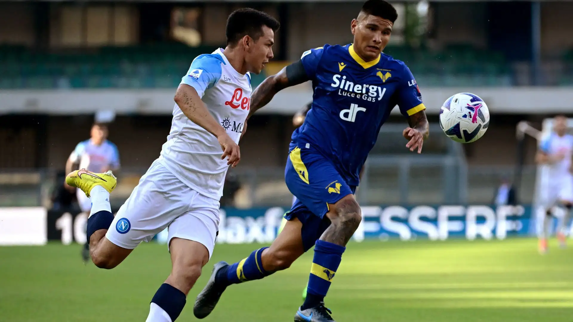 Amione 5: partita di grande sofferenza per la difesa del Verona, che soffre contro la vivacità del reparto avanzato del Napoli