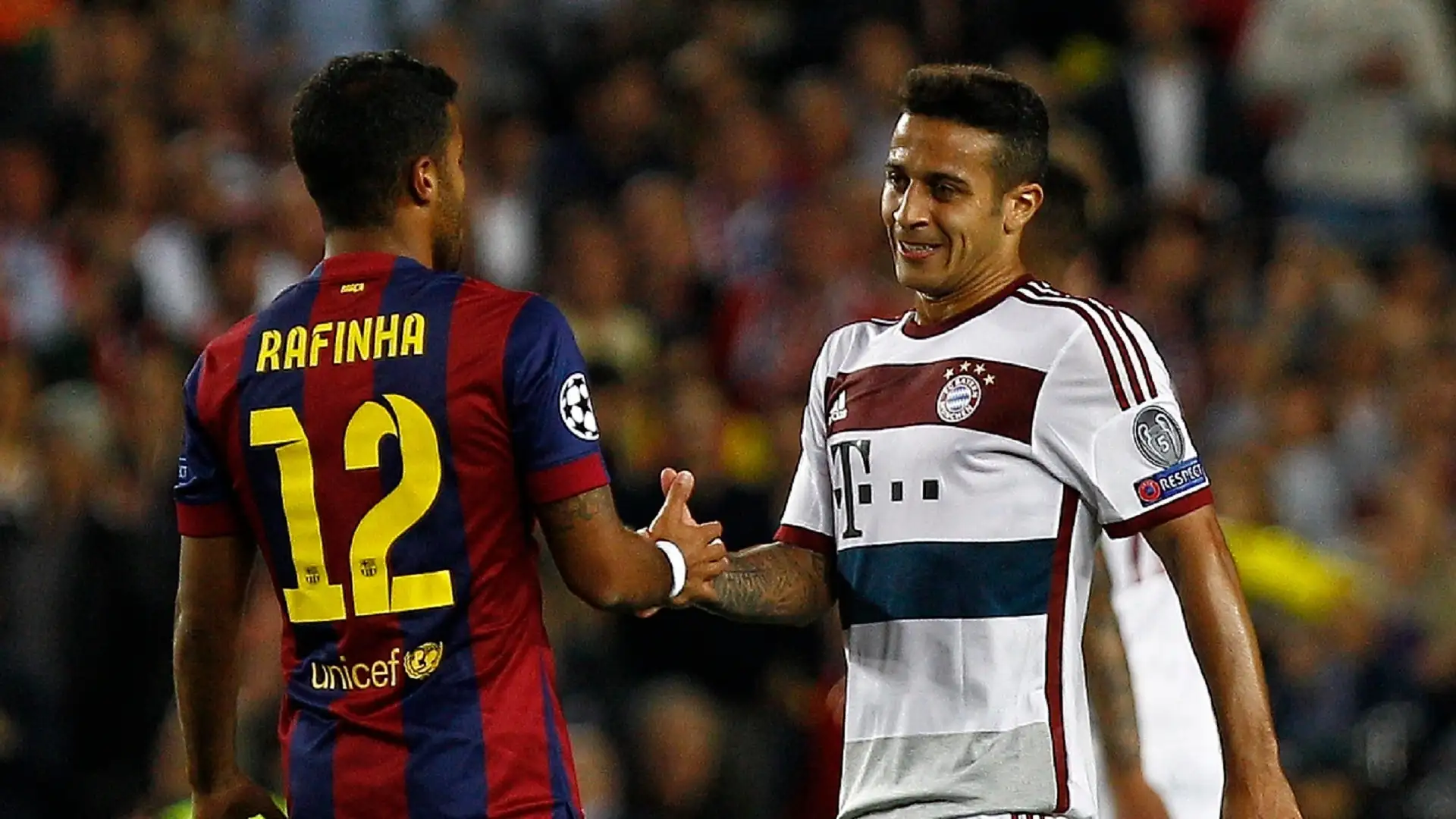Rafinha (Barcellona, Inter, Psg) e Thiago Alcantara (Barcellona, Bayern Monaco, Liverpool)