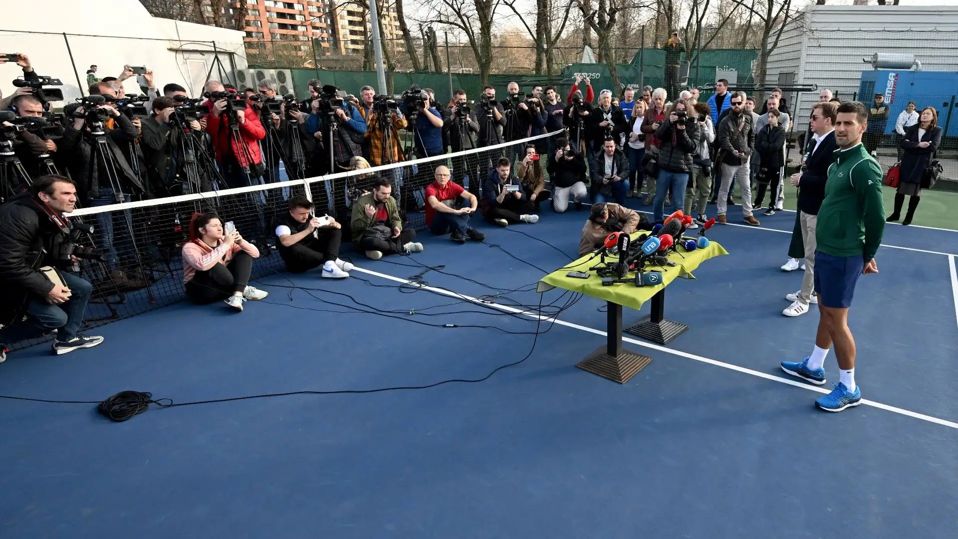 In questa foto si vede benissimo la quantità di persone presenti all'allenamento
