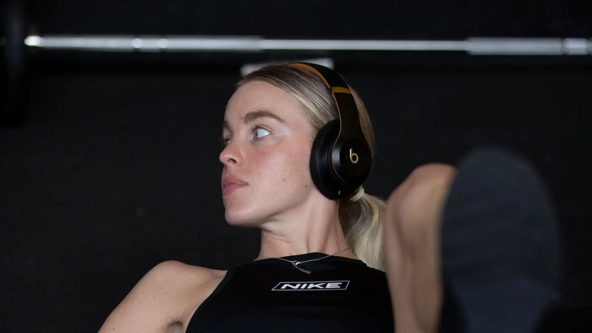 Ecco l'atleta impegnata nell'allenamento