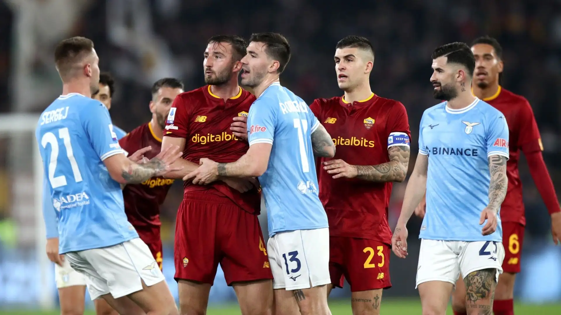 Altissima tensione tra i calciatori delle due squadre