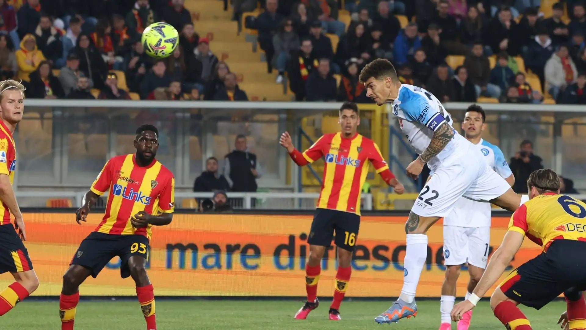 Il Napoli aveva trovato il vantaggio con Di Lorenzo