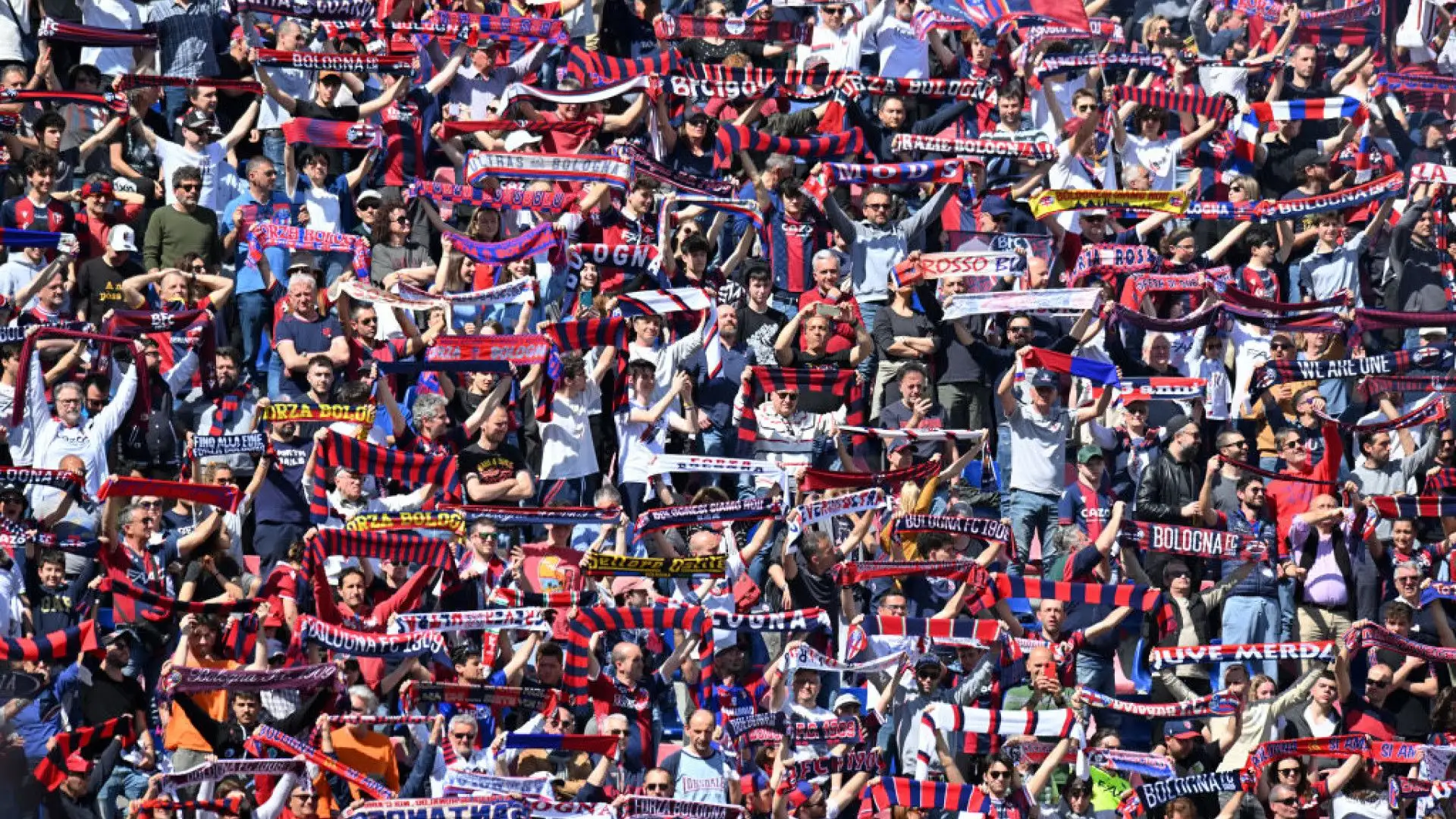 Ovviamente i tifosi del Bologna hanno festeggiato in grande stile