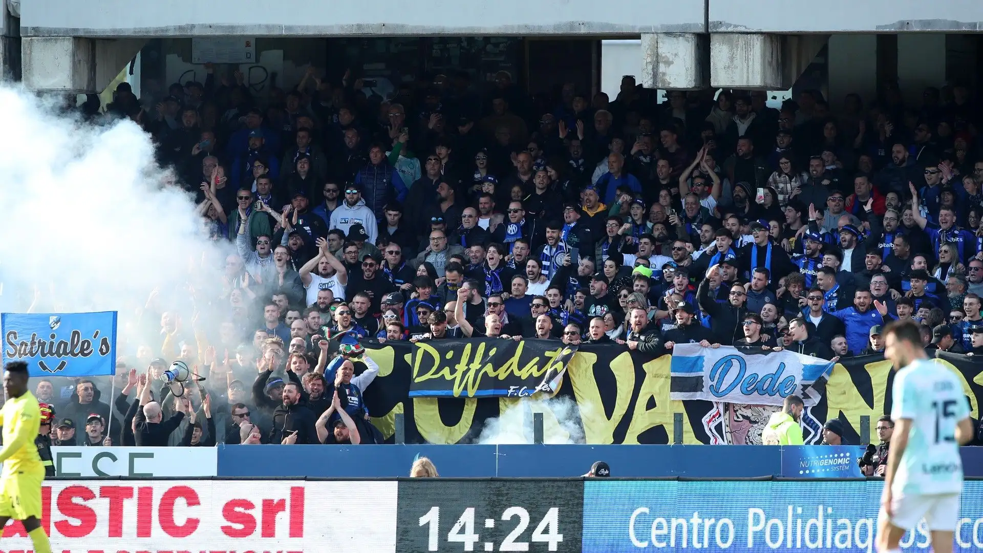 I tifosi dell'Inter hanno incitato la squadra nerazzurra per tutta la partita