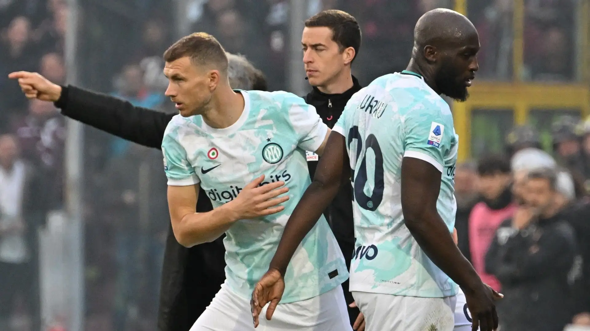 Nei minuti finali Simone Inzaghi ha inserito Edin Dzeko al posto di Romelu Lukaku
