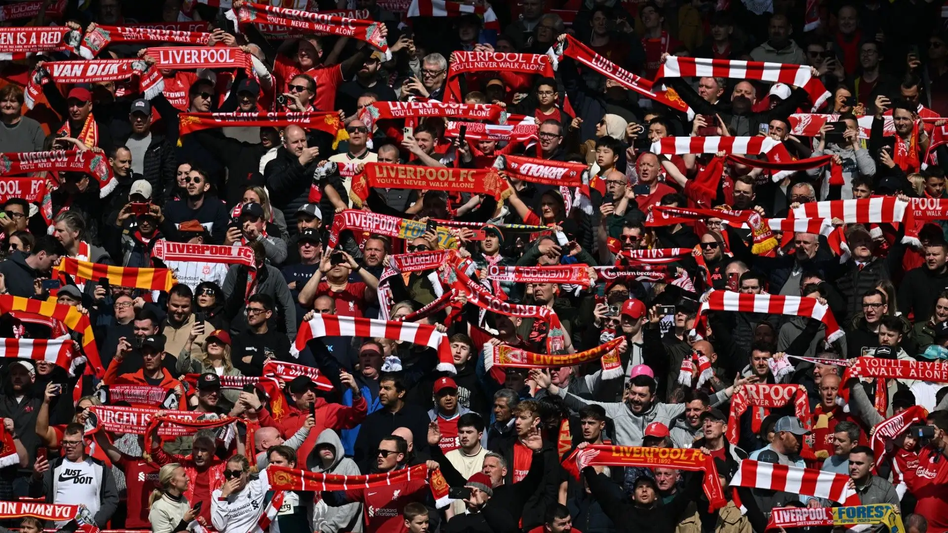 I tifosi del Liverpool, come sempre, hanno incitato la squadra per tutta la durata della partita