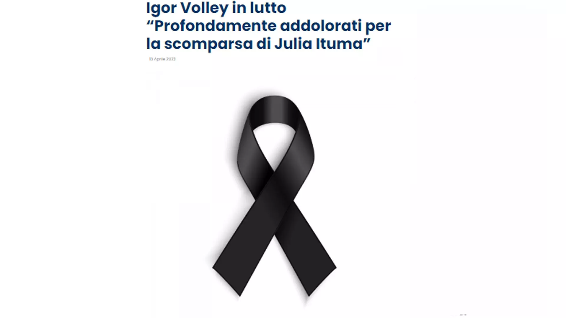 Julia Ituma, la commozione e il dolore di Igor Volley