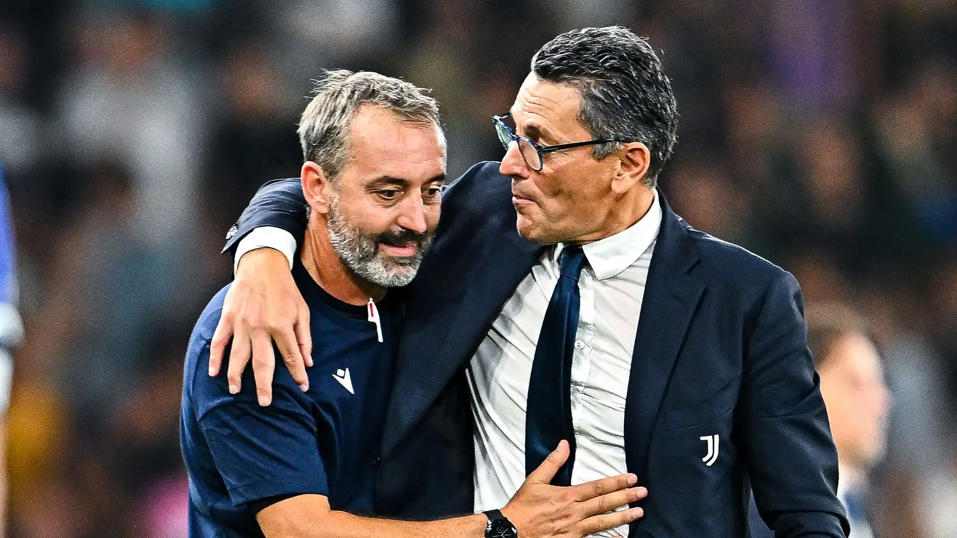 Qui è con Marco Giampaolo dopo una gara con la Sampdoria