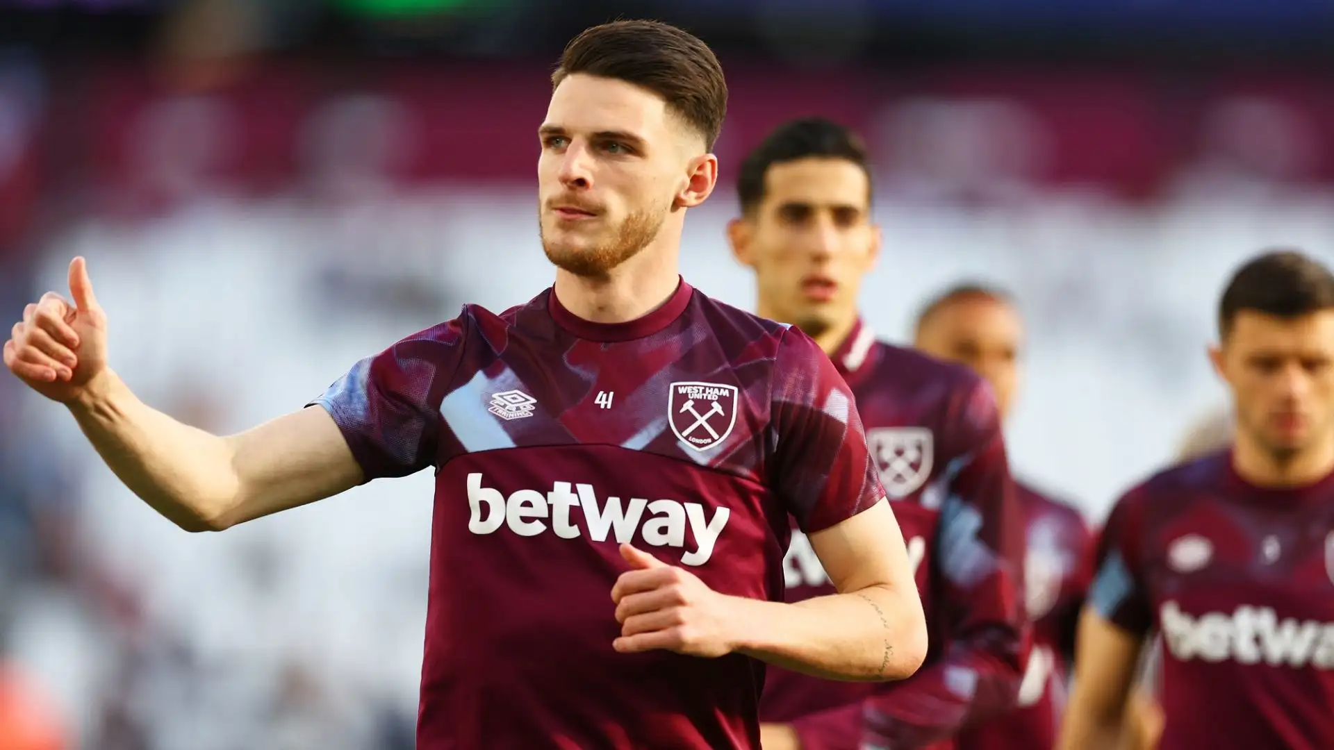 Declan Rice giocherà la finale di Uefa Conference League la prossima settimana contro la Fiorentina