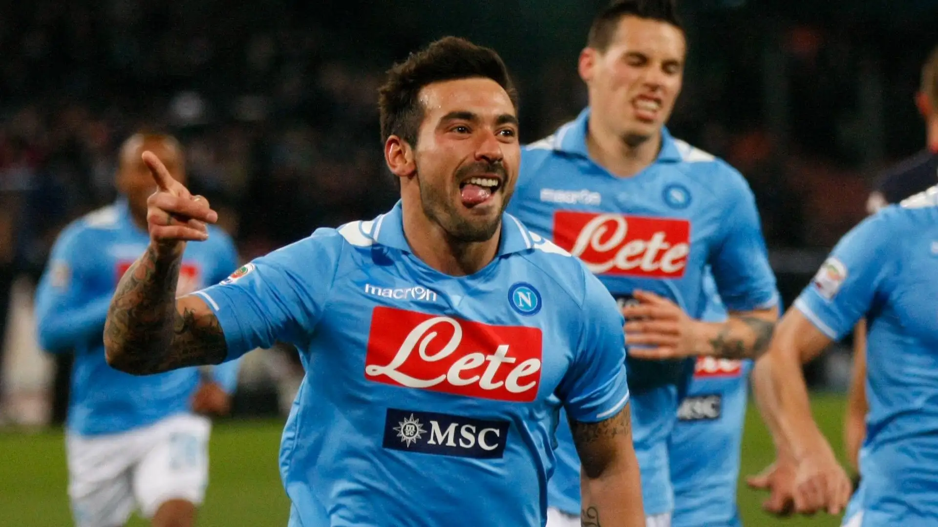 Ezequiel Lavezzi - insieme a Cavani ha formato una coppia fortissima che ha fatto sognare i tifosi del Napoli
