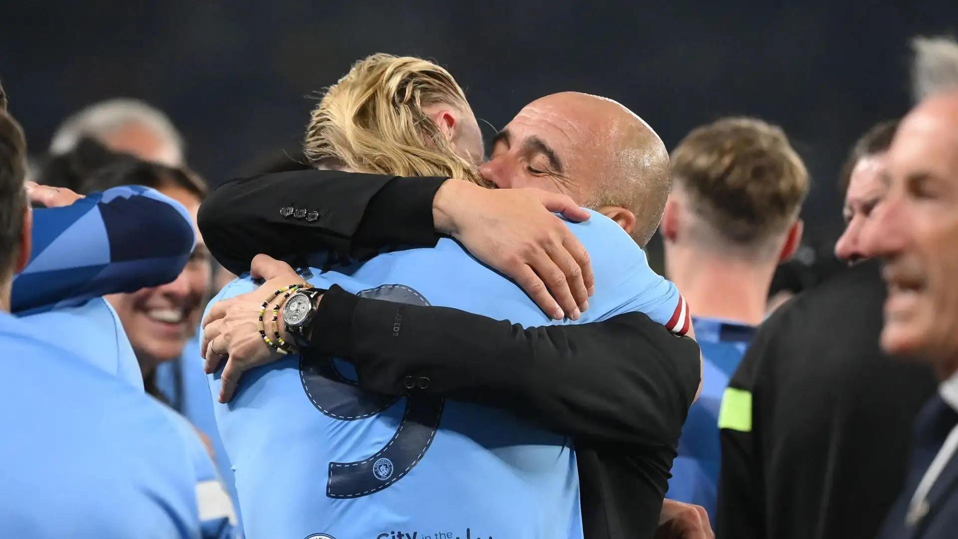 Lungo l'abbraccio con Guardiola