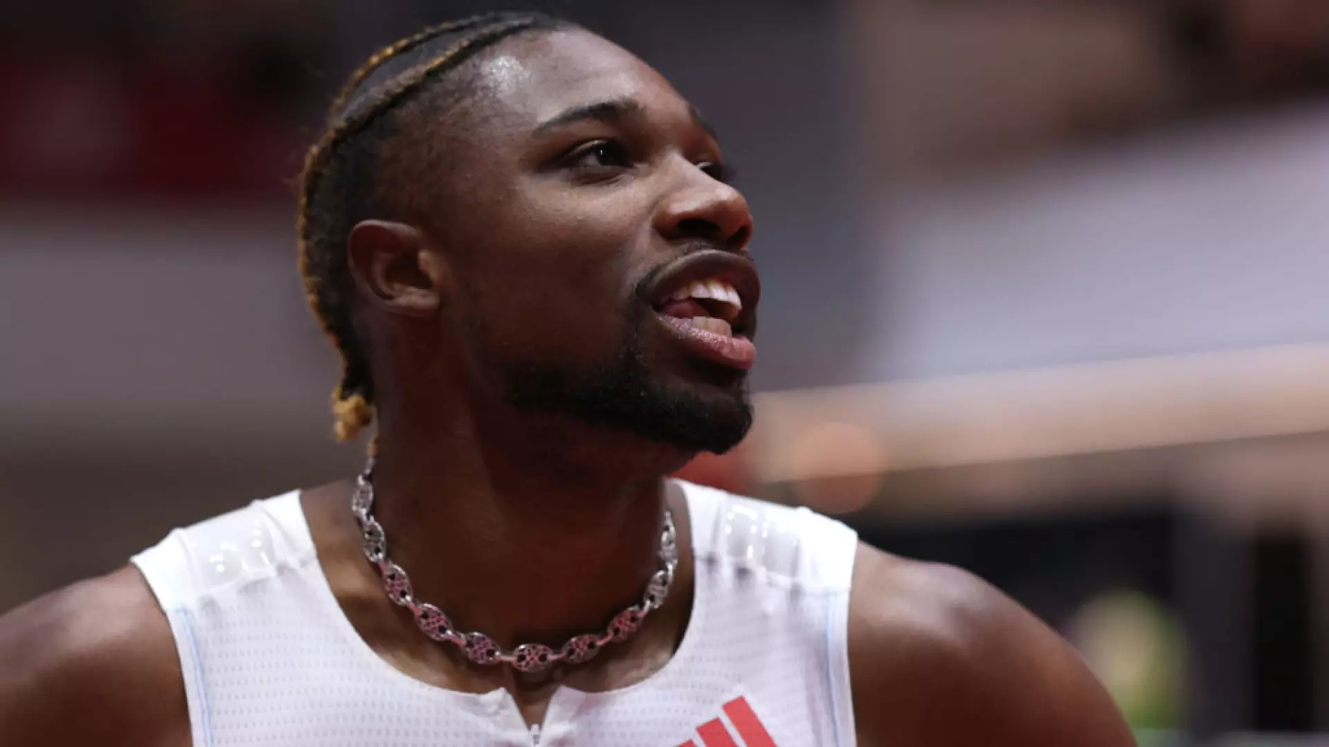 Noah Lyles in corsia di sorpasso su Usain Bolt