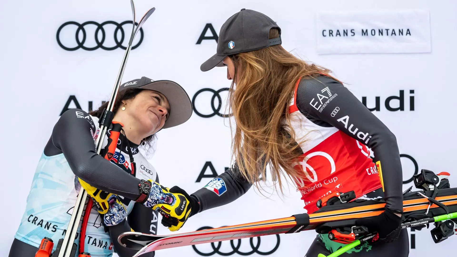 Federica Brignone e Sofia Goggia in allenamento a Cervinia