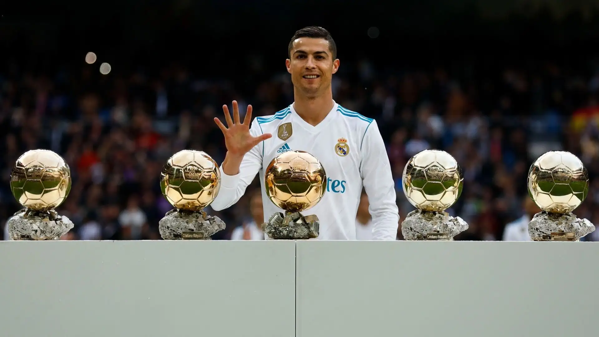 2- Cristiano Ronaldo (2008, 2013, 2014, 2016, 2017), 5 edizioni vinte
