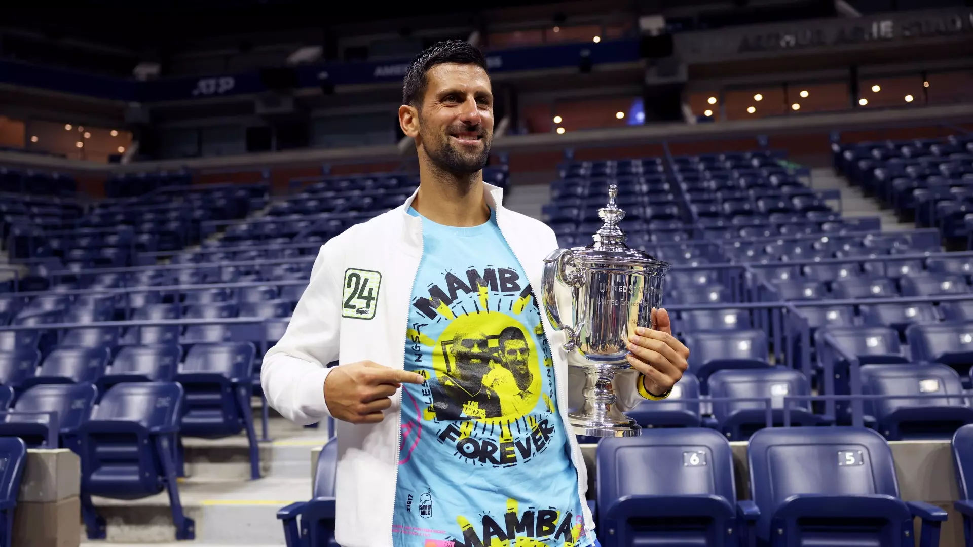 Nole Djokovic vince gli US Open e omaggia Kobe Bryant