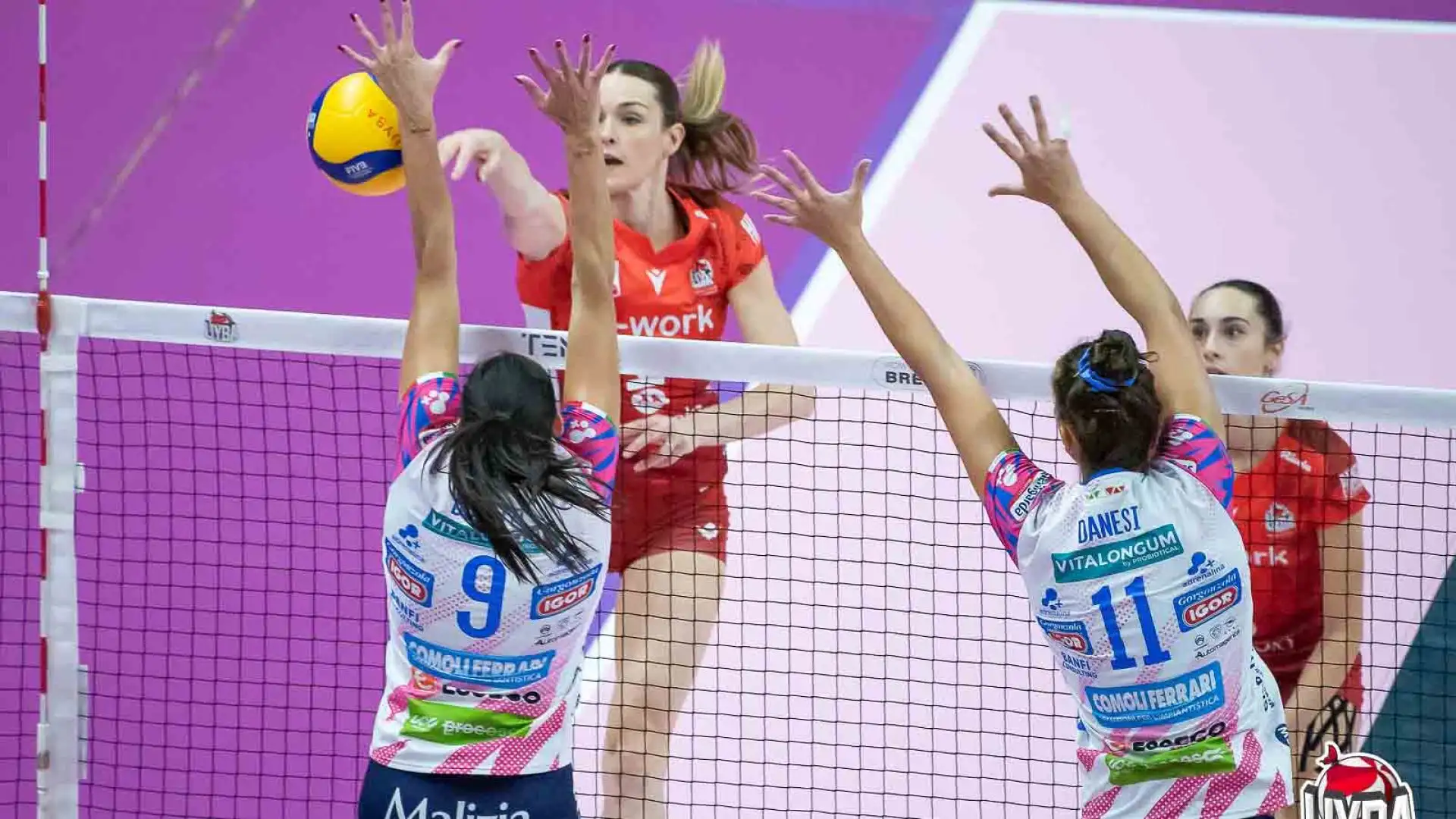 Alla UYBA non sono bastati gli 8 punti di Lualdi e i 6 a testa di Bracchi e Frosini.