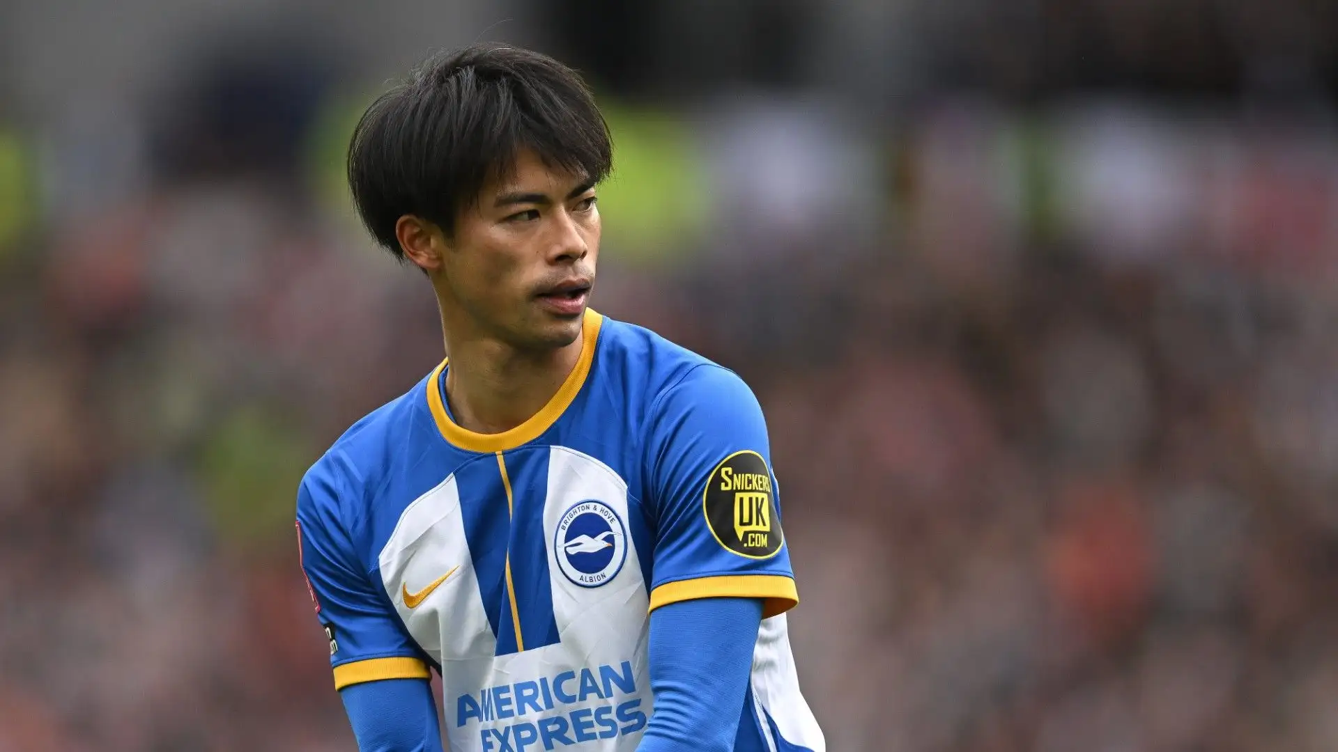 Kaoru Mitoma ha un contratto con il Brighton fino al 2025 ma a gennaio potrebbe lasciare i suoi compagni
