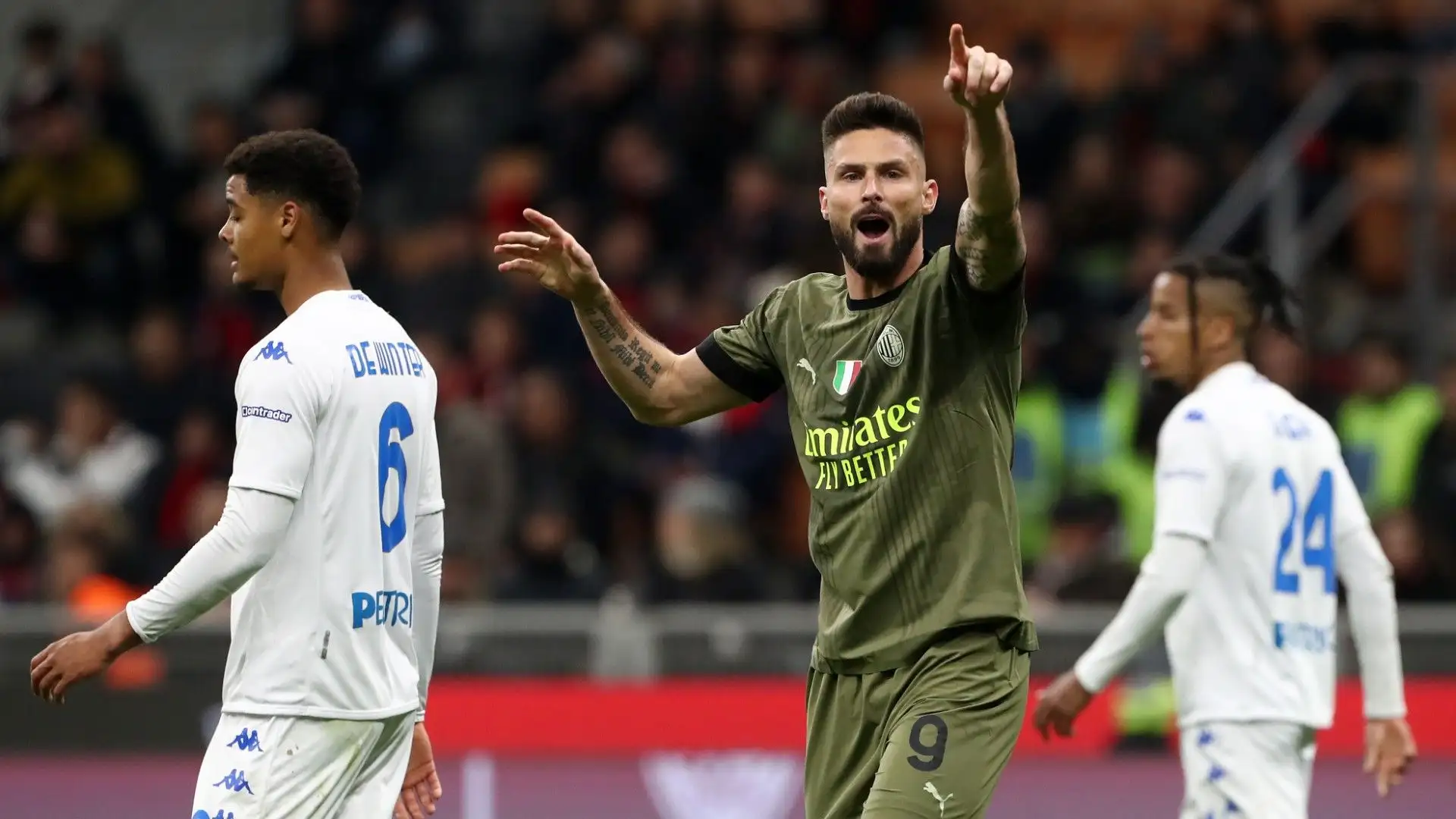 Olivier Giroud è alla sua terza stagione al Milan: è approdato in Italia nell'estate del 2021 per circa 3 milioni di euro

