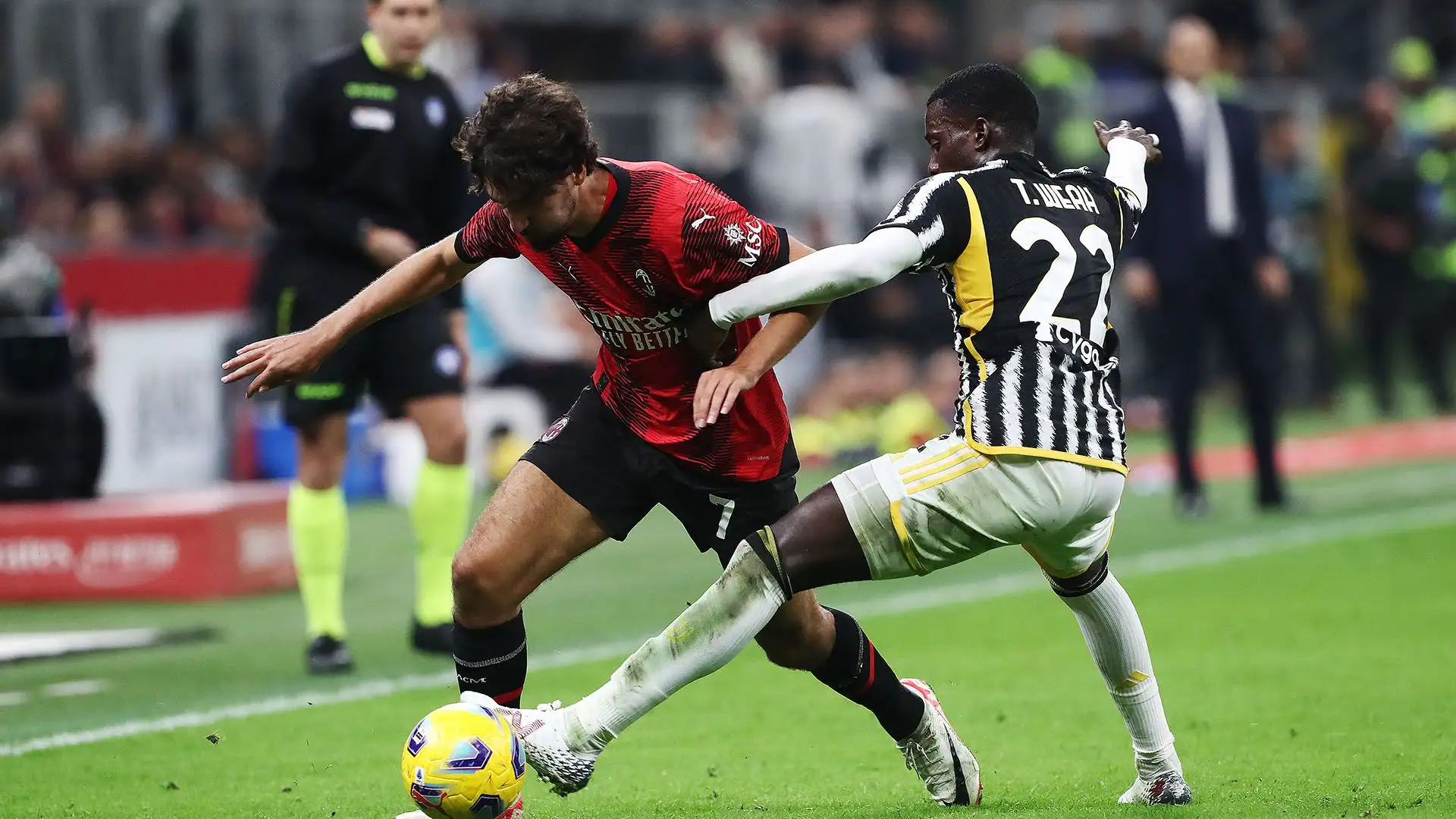 Weah 6,5: tiene botta a Leao ed è anche autore dell’assist a Locatelli
