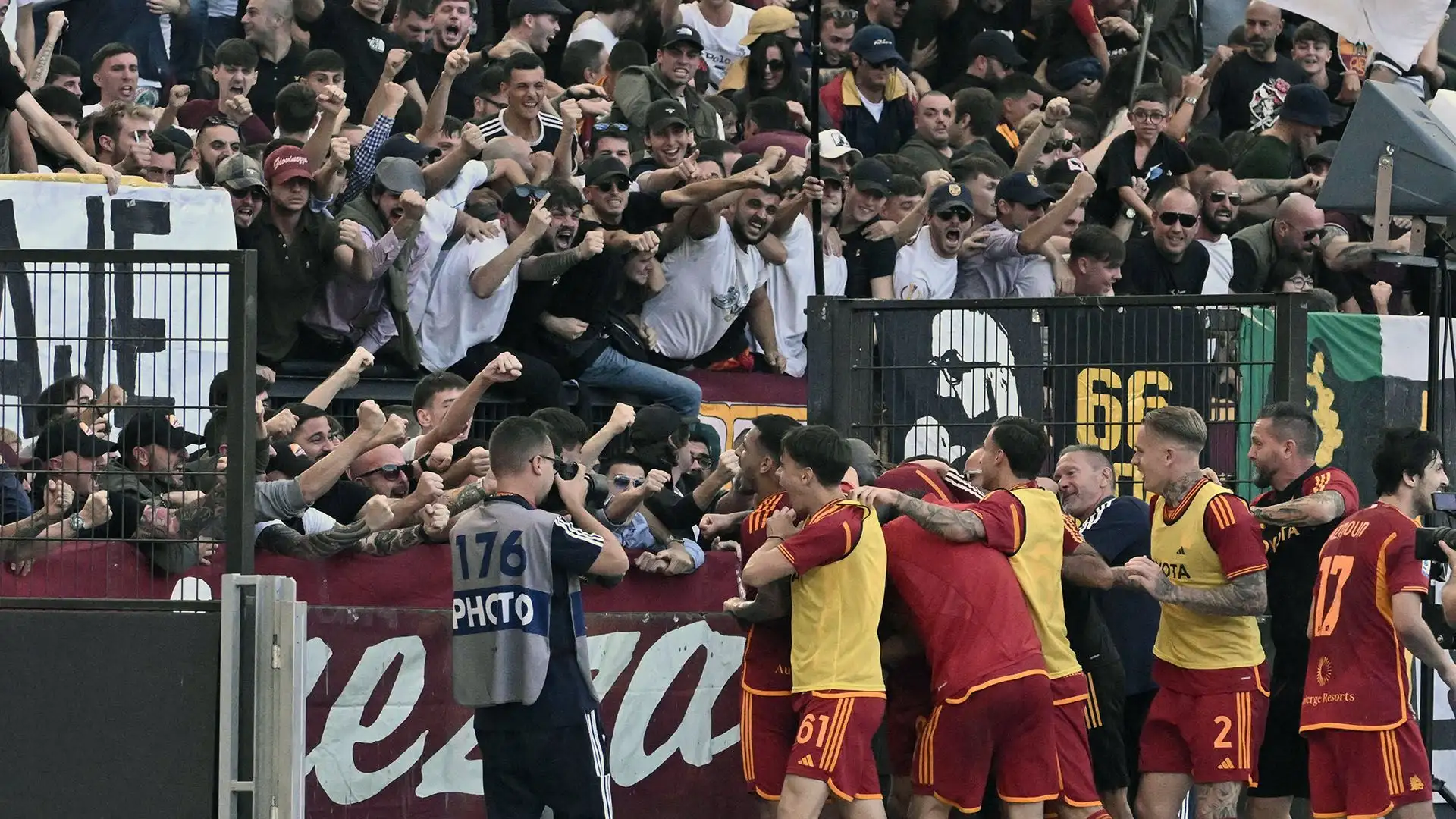 Grande esultanza del Faraone, che rimette la Roma in carreggiata con una vittoria sofferta e preziosissima