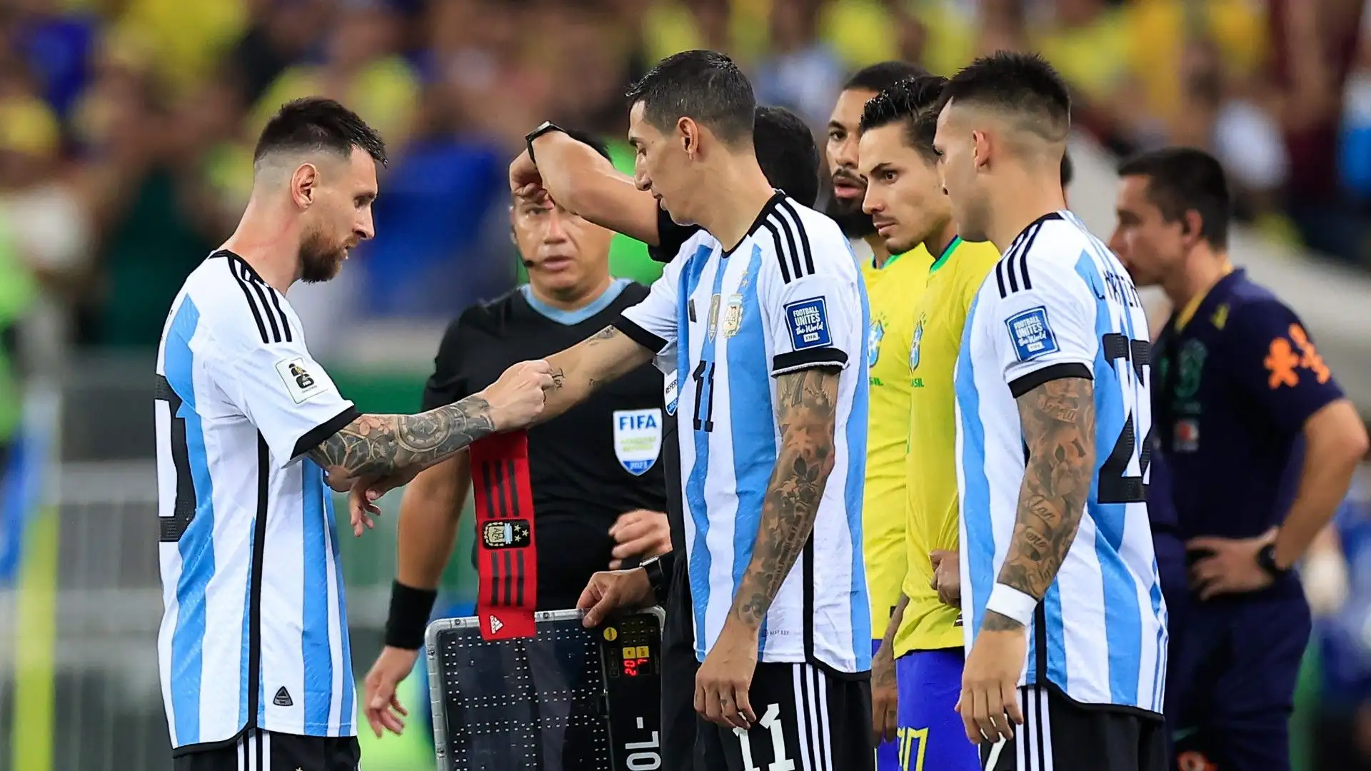 Al minuto 78 Leo Messi è uscito: al suo posto è entrato Di Maria