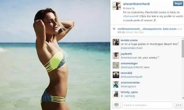 Campionessa del surf (vanta 16 titoli mondiali) e non solo. Ha la sua linea di bikini, un reality show personale e tanti servizi fotografici all'attivo. Gli utenti di Instagram sono pazzi di lei.