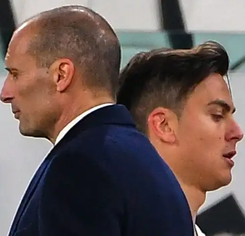 Juventus, sale la tensione fra Massimiliano Allegri e Paulo Dybala