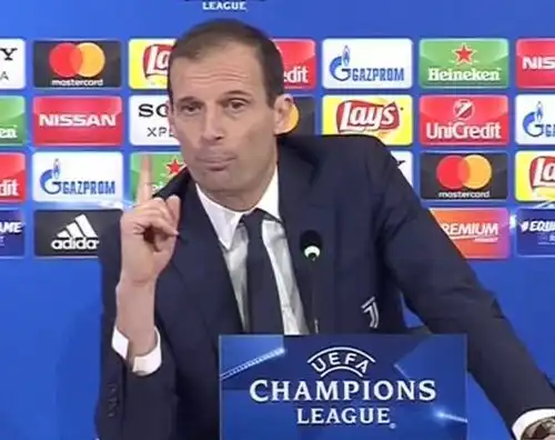 Juve rimontata, Allegri sfoga la sua rabbia