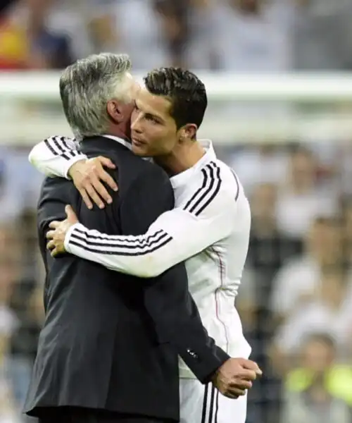 Cristiano Ronaldo riabbraccia Carlo Ancelotti