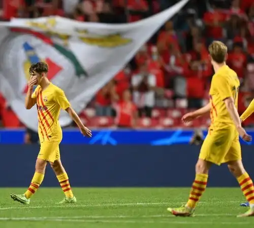 Champions, tracollo Barça in casa Benfica, lo United esulta con Ronaldo