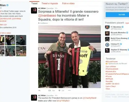 Ivan Basso fa visita al Milan