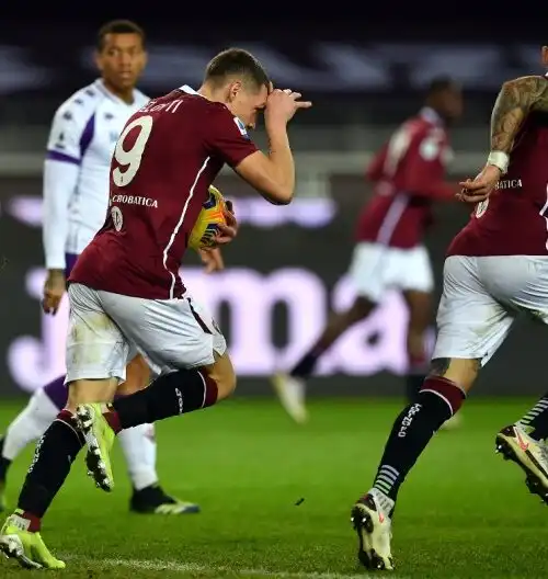 Torino salvato da Belotti: 1-1 contro la Fiorentina in nove
