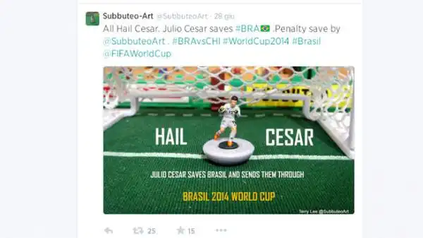 Julio Cesar decisivo ai rigori contro il Cile.