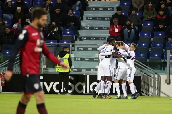 Chance sprecata per la Sampdoria che si fa raggiungere sul 2-2 a Cagliari e rimanda di nuovo l'appuntamento con il ritorno alla vittoria.